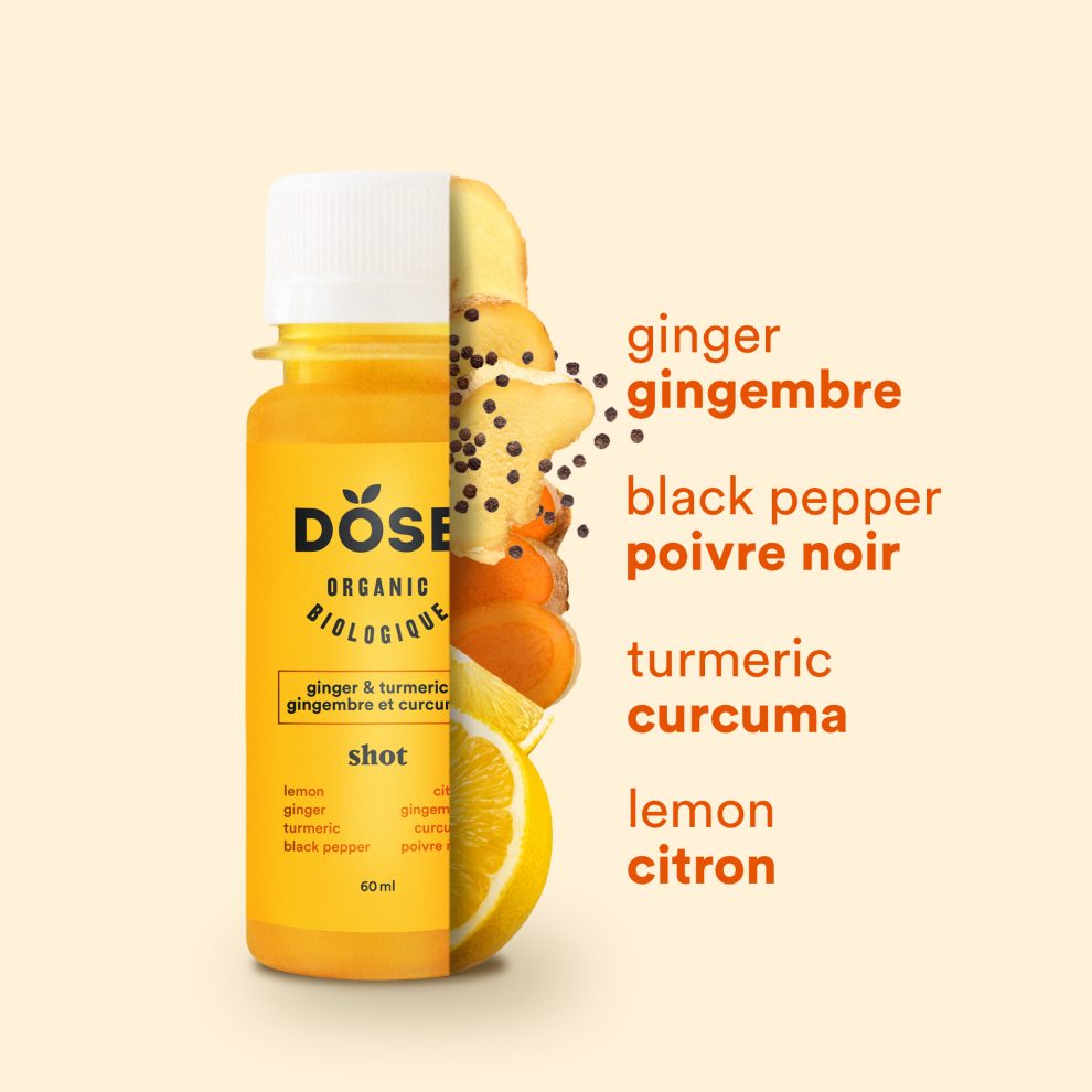 Sample Pack GINGER & TUMERIC 6 organic cold pressed shots 60ml