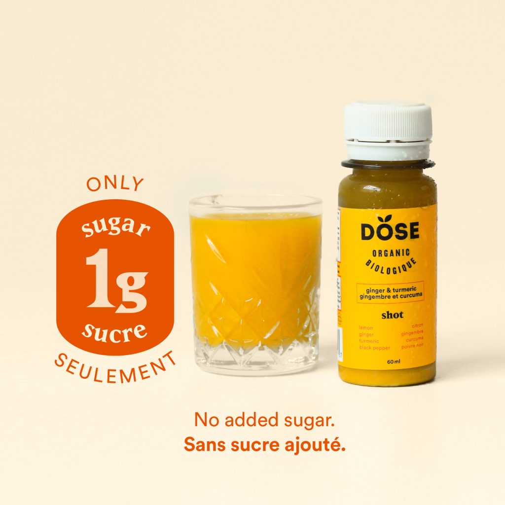 GINGER & TURMERIC 50 organic cold pressed shots 60ml Dose Juice