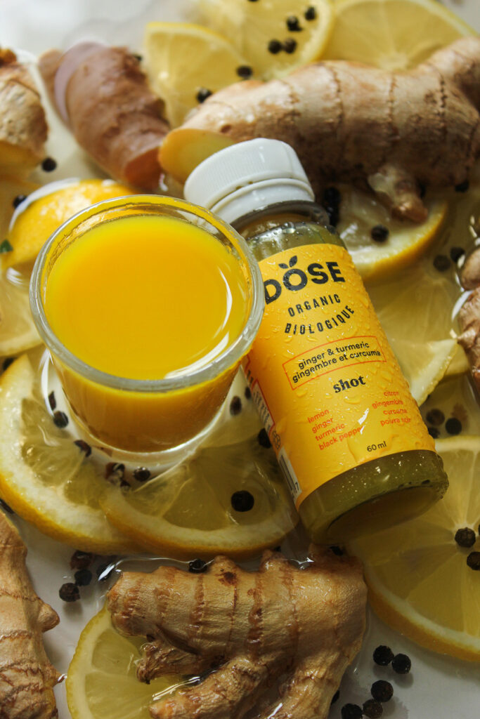 GINGEMBRE & CURCUMA 60ml Shot biologique pressé à froid Dose Juice